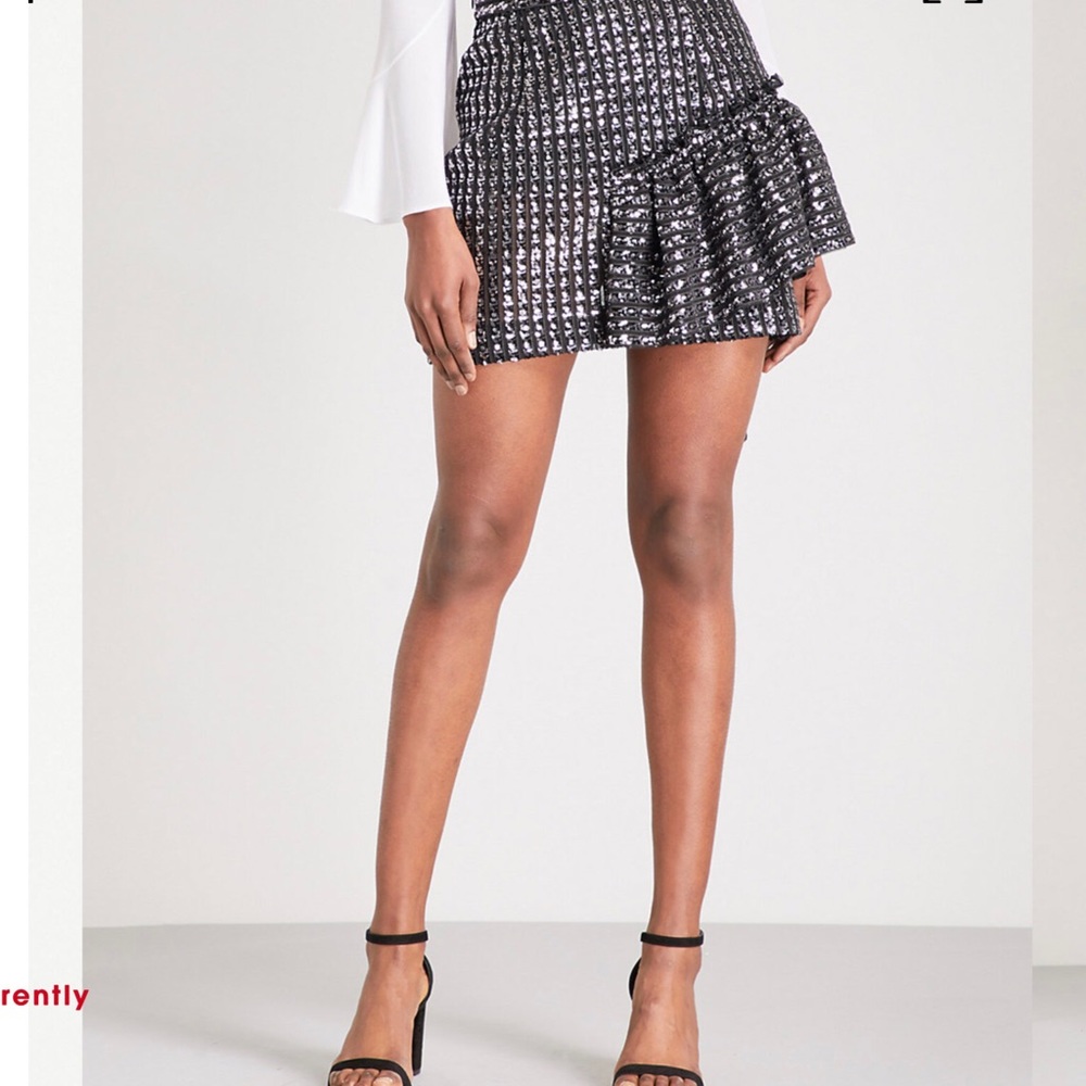 Sandro Dorothe Ruffled Sequin Mini Skirt